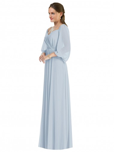 Soft Chiffon A-Line Long Puff Sleeves Formal Evening Gown / Bridesmaid Dress Cairns
