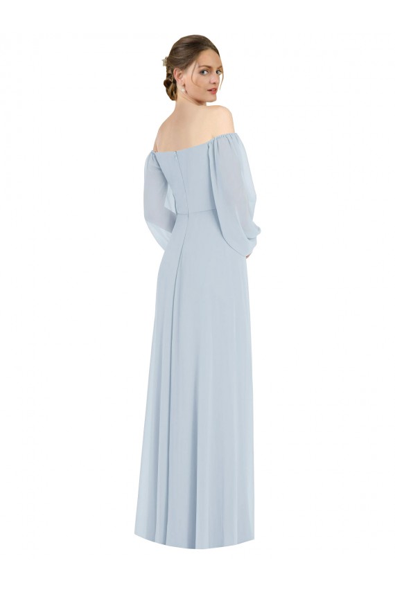 Soft Chiffon A-Line Long Puff Sleeves Formal Evening Gown / Bridesmaid Dress Cairns