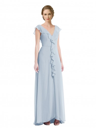 Soft Chiffon A-Line Long Sleeveless V-Back Black Tie Evening Gown / Bridesmaid Dress Cairns