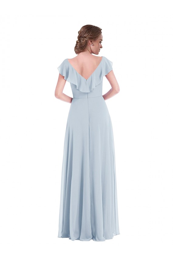 Soft Chiffon A-Line Long Sleeveless V-Back Black Tie Evening Gown / Bridesmaid Dress Cairns