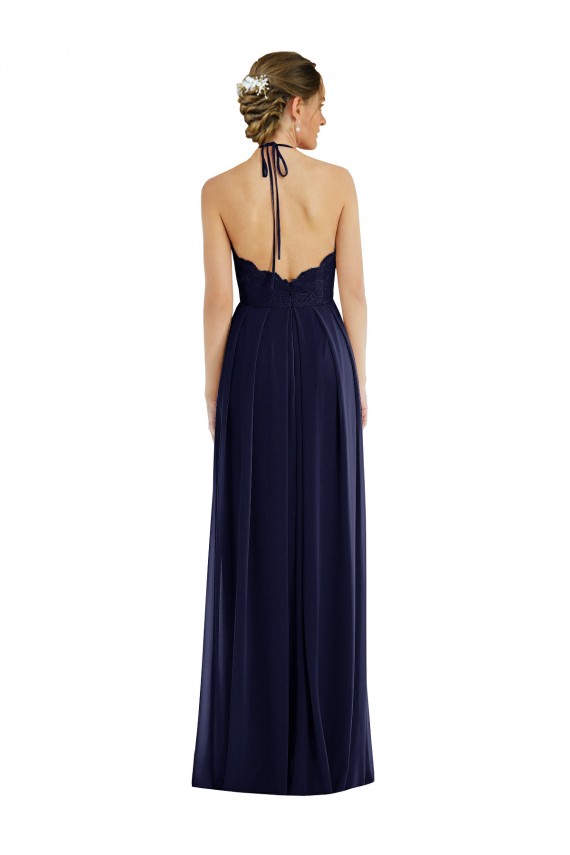 Soft Chiffon Long Sleeveless Open Back Semi Formal Evening Dress / Bridesmaid Dress Cairns
