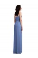 Soft Chiffon A-Line Long Sleeveless Low Back Front Slit Evening Dresses Cairns