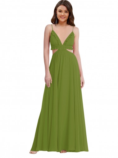 Soft Chiffon A-Line Long Sleeveless Open Back Plus Size Evening Gown / Bridesmaid Dress Cairns