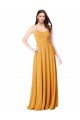 Soft Chiffon A-Line Long Sleeveless Saffron Formal Dress / Bridesmaid Dress Cairns