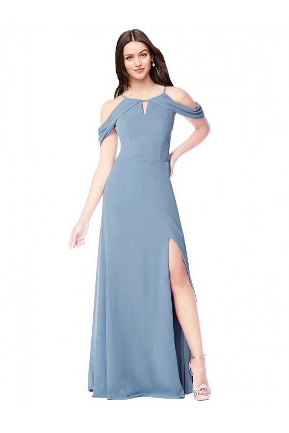 Soft Chiffon A-Line Long Sleeveless Evening Dress / Bridesmaid Dress Cairns