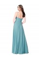 Soft Chiffon A-Line Long Sleeveless Turquoise Bridesmaid Dress Cairns