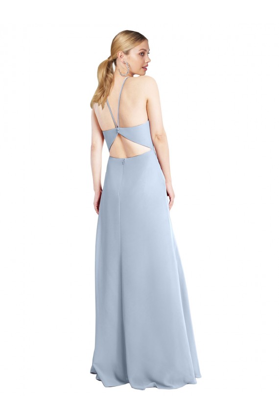 Chiffon A-Line Long Sleeveless Keyhole Back Daring Side Slit Bridesmaid Dresses Cairns