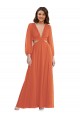 Soft Chiffon A-Line Long Long Sleeves Open Back High Low Evening Gown / Bridesmaid Dress Cairns