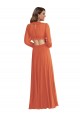 Soft Chiffon A-Line Long Long Sleeves Open Back High Low Evening Gown / Bridesmaid Dress Cairns