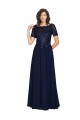Soft Chiffon A-Line Short Sleeves Long Prom Dress / Bridesmaid Dress Cairns