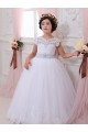 Tulle & Lace Ball Gown Chapel Train Cap Sleeves Flower Girl Dresses Cairns