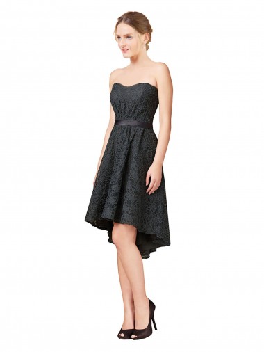 Lace A-Line Knee Length Sleeveless High Low Bridesmaid Dress Cairns