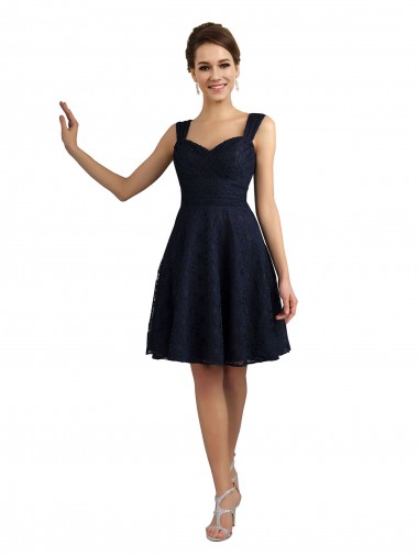 Lace A-Line Knee Length Sleeveless Bridesmaid Dresses Cairns