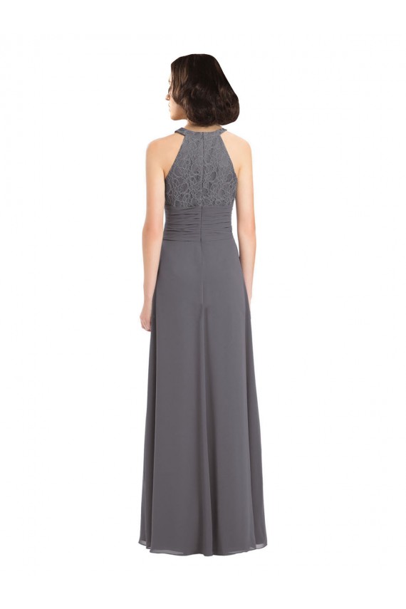 Soft Chiffon & Lace A-Line Long Sleeveless Bridesmaid Dress Cairns