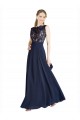 Soft Chiffon & Lace A-Line Long Sleeveless V-Back Prom Dress / Bridesmaid Dress Cairns