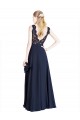 Soft Chiffon & Lace A-Line Long Sleeveless V-Back Prom Dress / Bridesmaid Dress Cairns