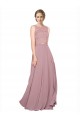 Soft Chiffon & Lace A-Line Long Sleeveless Black Tie Prom Dress / Bridesmaid Dress Cairns