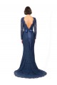 Lace Mermaid, Sheath Sweep Train Long Sleeves V-Back Bridesmaid Dress Cairns