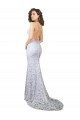 Lace Sheath Sweep Train Sleeveless Low Back Wedding Dress Cairns