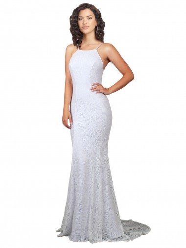 Lace Mermaid Sweep Train Sleeveless Backless Wedding Dress Cairns