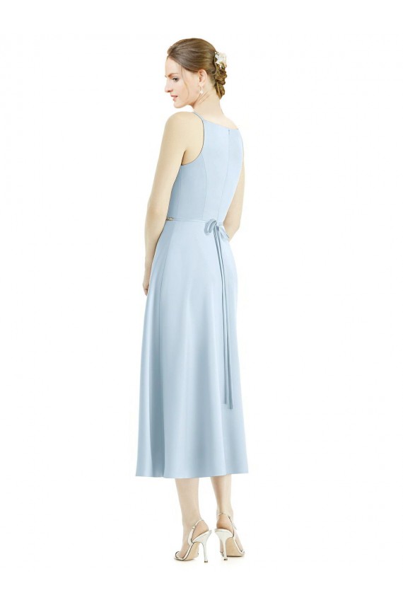Satin A-Line Tea Length Sleeveless Bridesmaid Dress Cairns