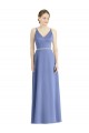 Satin A-Line Long Sleeveless Periwinkle Bridesmaid Dress Cairns