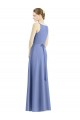 Satin A-Line Long Sleeveless Periwinkle Bridesmaid Dress Cairns