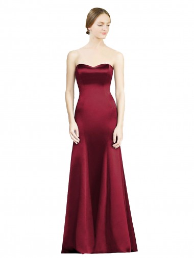 Satin Mermaid Mermaid Sleeveless Burgundy Bridesmaid Dress Cairns