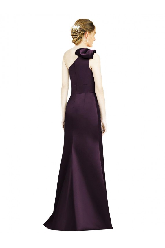 Satin Mermaid Long Sleeveless Grape Bridesmaid Dress Cairns