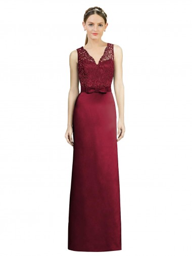 Satin & Lace A-Line Long Sleeveless Bridesmaid Dress Cairns