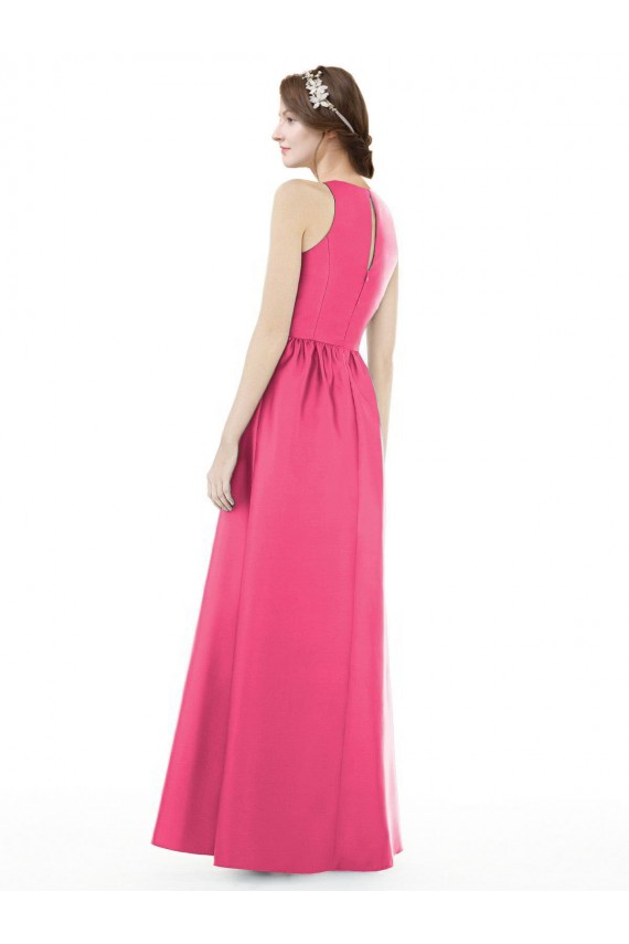 Satin A-Line Long Sleeveless Keyhole Back Bridesmaid Dress Cairns