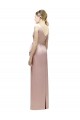 Satin Sheath Long Sleeveless V-Back Bridesmaid Dress Cairns