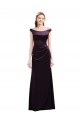 Satin A-Line Long Cap Sleeves Bridesmaid Dress Cairns
