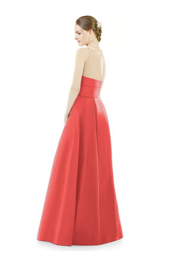 Satin A-Line Long Sleeveless Firecracker Bridesmaid Dress Cairns