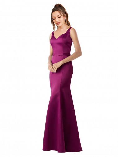Satin Sheath Long Sleeveless Open Back Black Tie Evening Gown / Prom Dress / Bridesmaid Dress Cairns