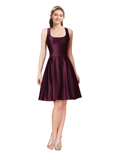 Satin A-Line Knee Length Sleeveless V-Back Prom Dress / Bridesmaid Dress Cairns