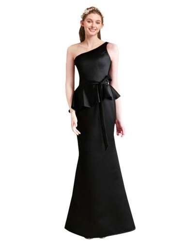 Satin Mermaid Long Sleeveless Black Bridesmaid Dresses Cairns