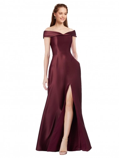 Satin A-Line Long Cap Sleeves Black Tie Evening Gown / Prom Dress / Bridesmaid Dress Cairns