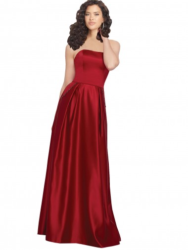 Satin Long A-Line Sleeveless Prom Dress / Bridesmaid Dress Cairns