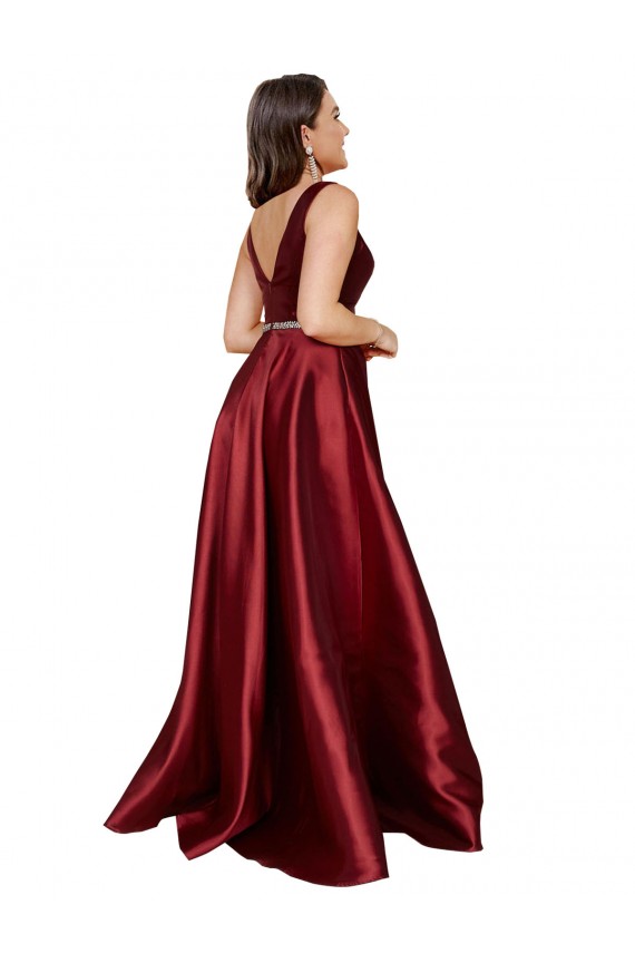 Satin A-Line Long Sleeveless V-Back Formal Plus Size Evening Gown / Prom Dress / Bridesmaid Dress Cairns