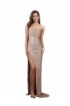 Sequin Mermaid Long Sleeveless Low Back High Slit Prom Dresses Cairns