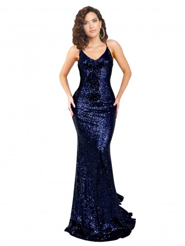 Sequin Mermaid Long Sleeveless Low Back Formal Evening Gown / Prom Dress / Bridesmaid Dress Cairns