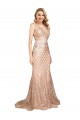 Sequin & Sparkling Sequin Mermaid Long Sleeveless V-Back Formal Plus Size Evening Gown / Prom Dress / Bridesmaid Dress Cairns