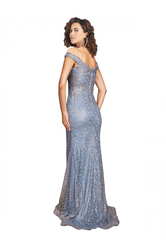 Sequin Mermaid Long Sleeveless High Slit Prom Dresses Cairns
