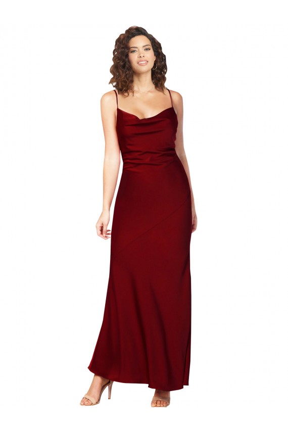Silk like Satin Sheath Long Sleeveless Low Back Black Tie Evening Gown / Prom Dress / Bridesmaid Dress Cairns