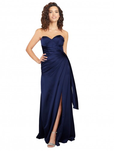 Silk like Satin A-Line Long Sleeveless Sapphire Formal Evening Gown / Prom Dress / Bridesmaid Dress Cairns