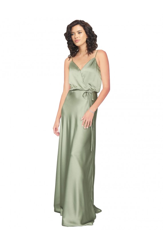 Silk like Satin A-Line Long Sleeveless V-Back Formal Evening Gown / Bridesmaid Dress Cairns