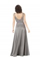 Silk like Satin A-Line Long Sleeveless Pearl Grey Formal Evening Gown / Prom Dress / Bridesmaid Dress Cairns