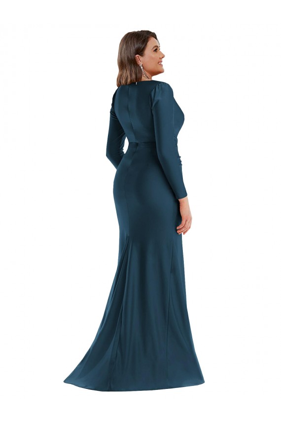Silk like Satin Mermaid Long Long Sleeves Formal Plus Size Evening Gown / Prom Dress / Bridesmaid Dress Cairns