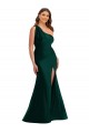 Silk like Satin Mermaid Long Sleeveless Front Slit Prom Dresses Cairns